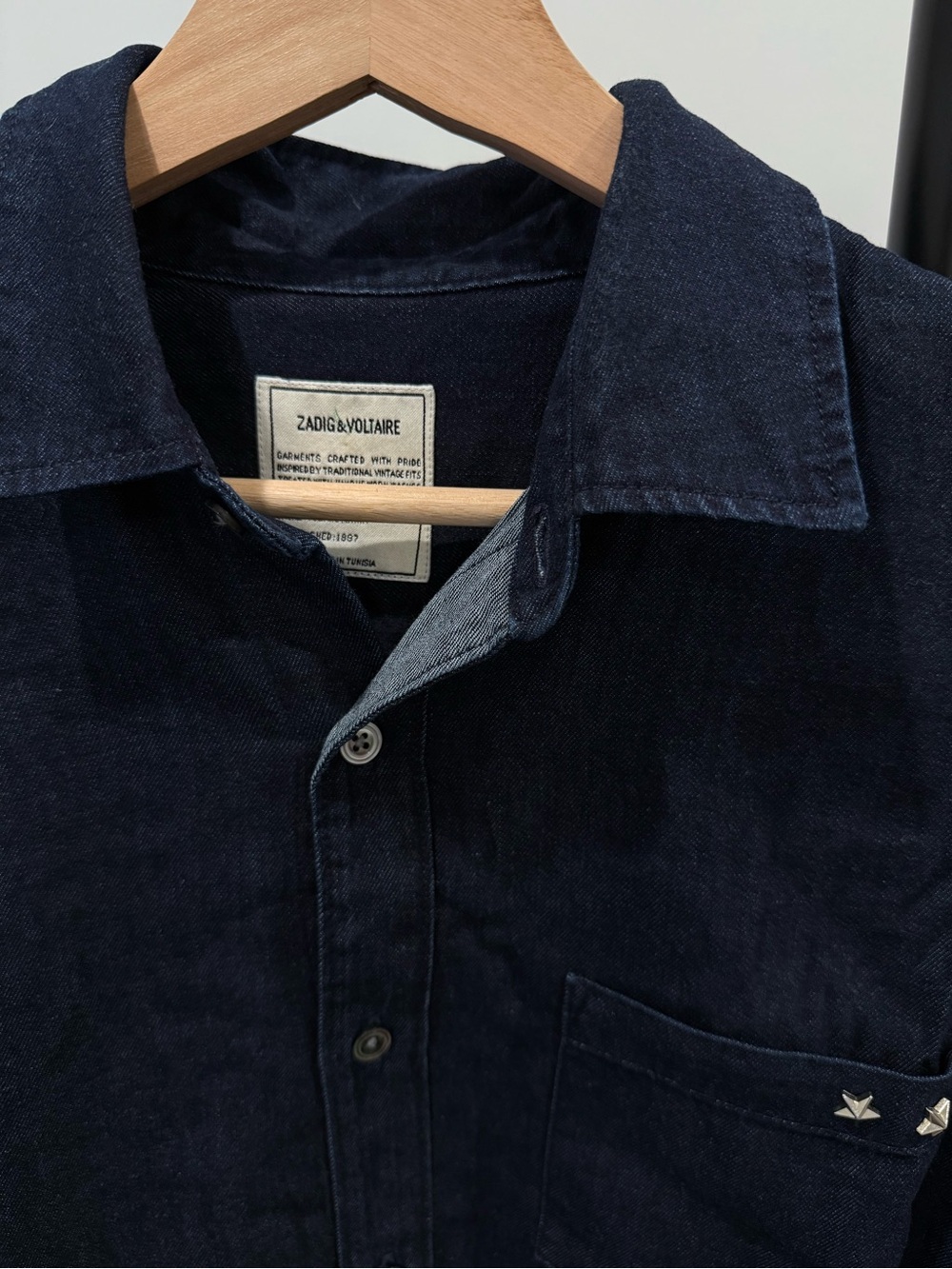 Zadig & Voltaire Men's denim Pocket Shirt